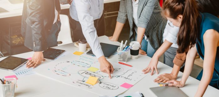 Topview,Of,Creative,Agency,Business,Brain,Storm,Meeting,Presentation,Team
